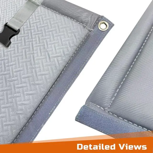 Alt view image 3 of 7 - Soundproof Curtains 53" x 67" Acoustic Sound Barrier Dampening Blanket for Doors & Windows, Noise Blocking Blackout Curtain, Use for Recording Studio Home Office, Gray