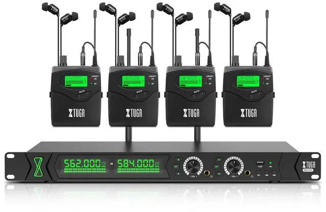 Main image of RW2090 Wireless in Ear Monitor,4 Bodypack IEM System(550-599mhz) | In Ear Monitor System,Mono IEM Monitoring with 2*100 Frequencies,230ft(70m) Operation for Stage Performance,Studio and Band