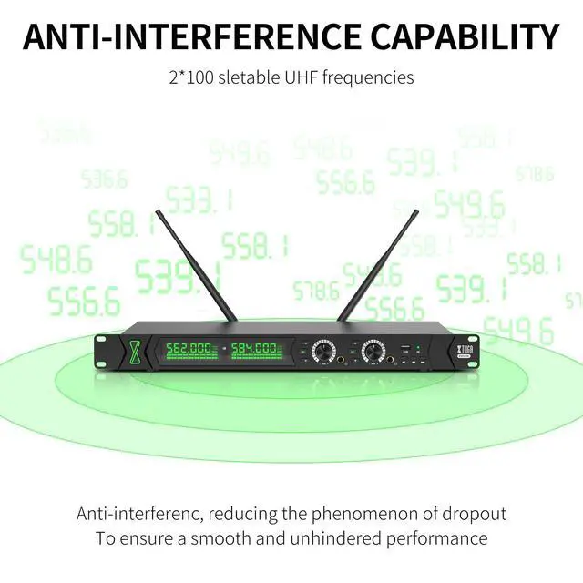 Alt view image 5 of 7 - RW2090 Wireless in Ear Monitor,4 Bodypack IEM System(550-599mhz) | In Ear Monitor System,Mono IEM Monitoring with 2*100 Frequencies,230ft(70m) Operation for Stage Performance,Studio and Band