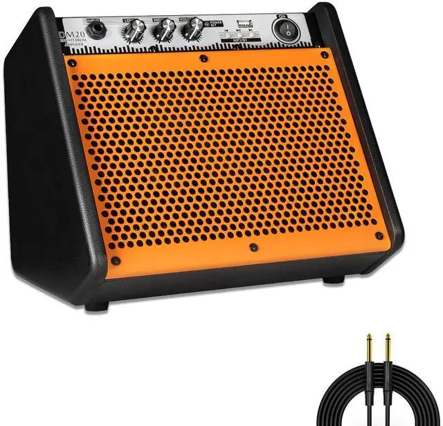 Main image of Drum Amplifier 20W, Wireless Electric Drum Speaker Keyboard Amp, Mini DM20 Portable for Home Practice (Orange)