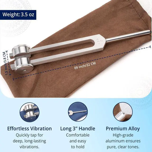 Alt view image 4 of 7 - Otto 128 Weighted Tuning Fork for Healing, Made in The USA, Chakra Healing, Sound Therapy for Reducing Inflammation, Meditation, Relaxation, Sound Healing Instruments & Sound Therapy Instruments