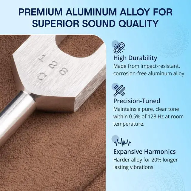 Alt view image 6 of 7 - Otto 128 Weighted Tuning Fork for Healing, Made in The USA, Chakra Healing, Sound Therapy for Reducing Inflammation, Meditation, Relaxation, Sound Healing Instruments & Sound Therapy Instruments