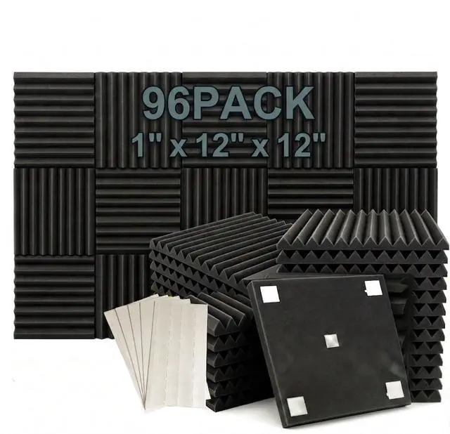 Main image of 96 Pack Medium Sale Acoustic Foam Soundproof Foam(Accompanied By Double-Sided Adhesive Tape) (96 Black)
