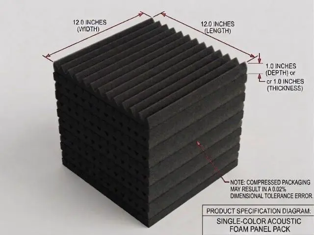 Alt view image 2 of 7 - 96 Pack Medium Sale Acoustic Foam Soundproof Foam(Accompanied By Double-Sided Adhesive Tape) (96 Black)