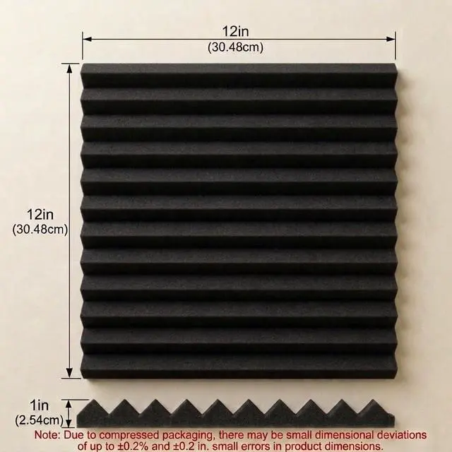 Alt view image 3 of 7 - 96 Pack Medium Sale Acoustic Foam Soundproof Foam(Accompanied By Double-Sided Adhesive Tape) (96 Black)