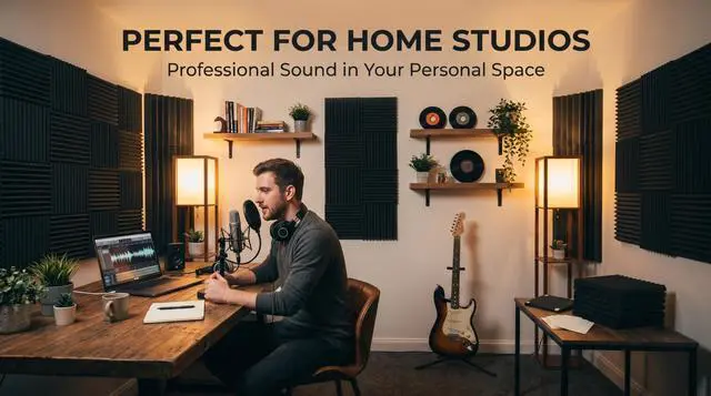 Alt view image 5 of 7 - 96 Pack Medium Sale Acoustic Foam Soundproof Foam(Accompanied By Double-Sided Adhesive Tape) (96 Black)