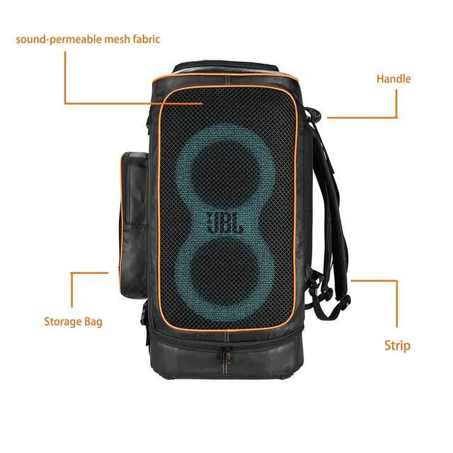 Alt view image 3 of 7 - Rugged Speaker Bag Carry Case Compatible With JBL Party Box 320, Portable Carry Bag Backpack