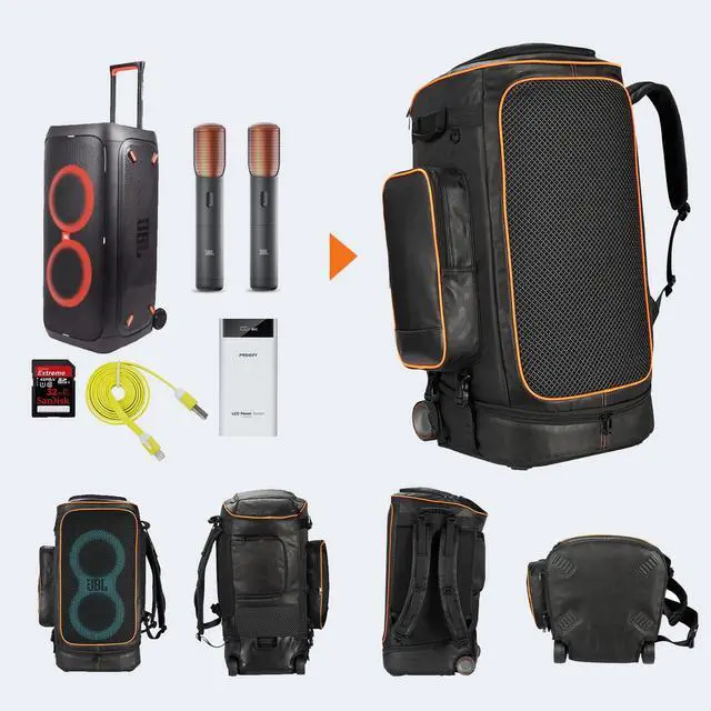 Alt view image 4 of 7 - Rugged Speaker Bag Carry Case Compatible With JBL Party Box 320, Portable Carry Bag Backpack