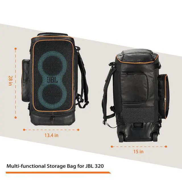 Alt view image 5 of 7 - Rugged Speaker Bag Carry Case Compatible With JBL Party Box 320, Portable Carry Bag Backpack