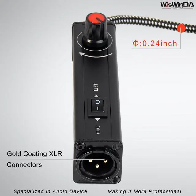 Alt view image 4 of 7 - Upgrade Pro101A HiFi Stereo AUX to XLR Isolation Box with Volume Controller Ground Lift Switch Build-in 3.5mm Aux Cord 3.3ft Gold Coating Plug with Extra XLR Y Cord