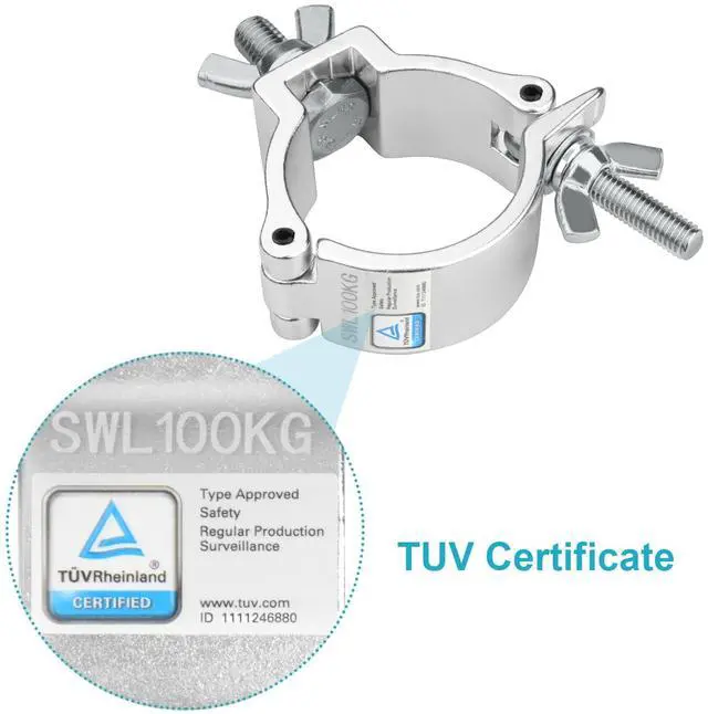 Alt view image 2 of 7 - 20 Pack 2"Truss Clamp,Stage Lighting Clamps,Max Load 220lbs,Silver | for Stage Moving Head Lighting