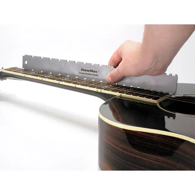 Alt view image 2 of 3 - Precision Notched Straightedge for Guitar - Stainless Steel Machined Guitar Straight Edge Tool - 2-in-1 Tool for Checking Fretboard Flatness & Fret Leveling