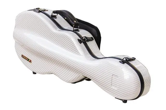 Alt view image 2 of 7 - 4/4 Full Size Violin case High-Strength Carbon Fiber Pear-Shaped Violin Music Bag With Combination Lock and Extra Bag White Violin Hard Case (VB-Random type-White Stripe spot)