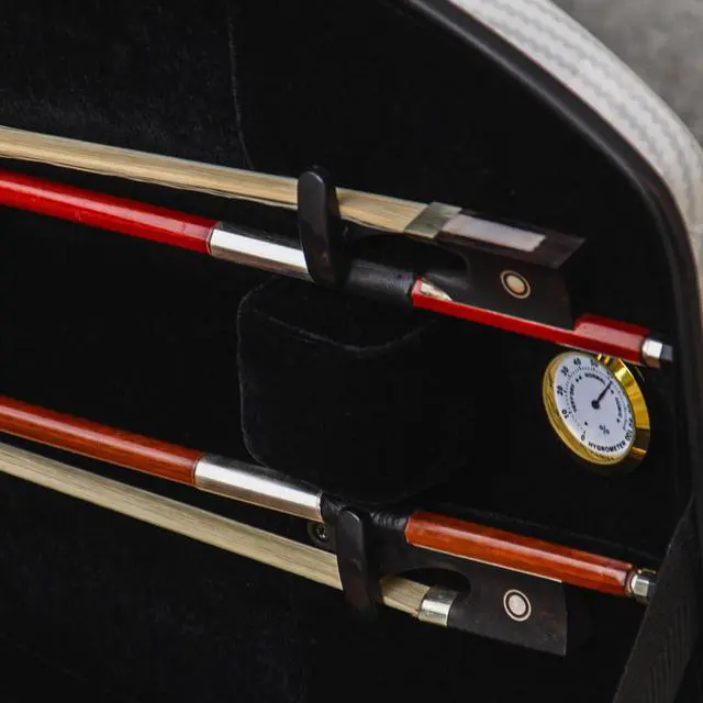 Alt view image 6 of 7 - 4/4 Full Size Violin case High-Strength Carbon Fiber Pear-Shaped Violin Music Bag With Combination Lock and Extra Bag White Violin Hard Case (VB-Random type-White Stripe spot)