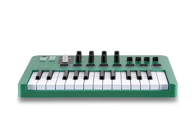 Alt view image 3 of 6 - MiniLab 3 Limited Edition Mint Green 25 Key USB MIDI Keyboard Controller With 8 Multi-Color Drum Pads, 8 Knobs and Music Production Software Included