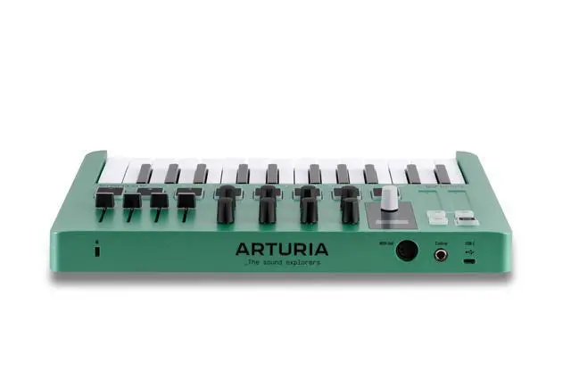 Alt view image 4 of 6 - MiniLab 3 Limited Edition Mint Green 25 Key USB MIDI Keyboard Controller With 8 Multi-Color Drum Pads, 8 Knobs and Music Production Software Included