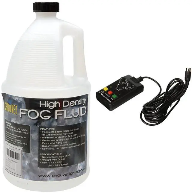 Main image of CHAUVE DJ High-Density Fog Machine Fluid Gallon and Wired Vertical Fog Machine Timer Remote Control