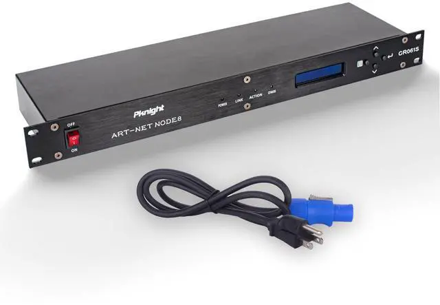 Main image of ArtNet DMX Ethernet Lighting Controller Interface, 19-inch 1 U Rack-mount, 8-Universe Art-Net to DMX512 Output-Only Node (No RDM)