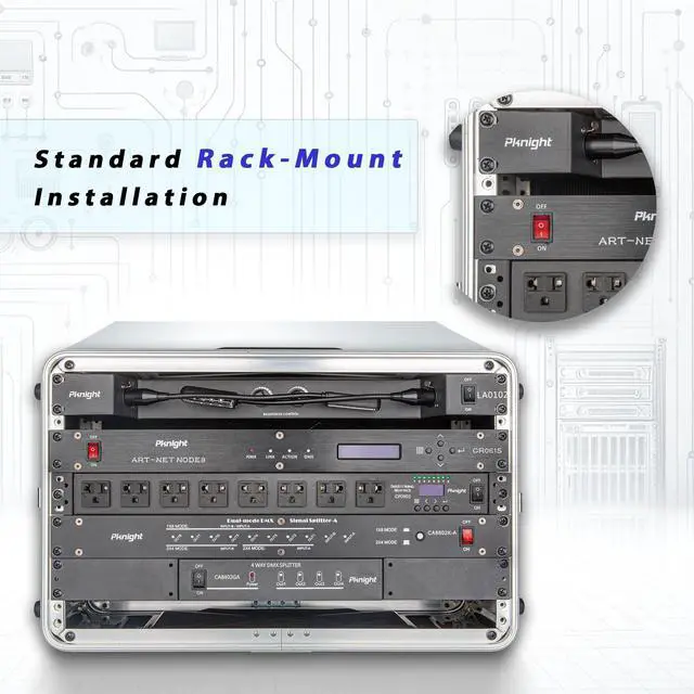 Alt view image 3 of 6 - ArtNet DMX Ethernet Lighting Controller Interface, 19-inch 1 U Rack-mount, 8-Universe Art-Net to DMX512 Output-Only Node (No RDM)