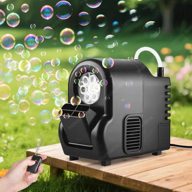 Main image of Moka Intelligent Fuel-efficient Bubble Machine with Remote Control & Battery Option - 5M Bubble Range,Continuous Operation for Halloween Party Christmas Holiday Events (Bubble)