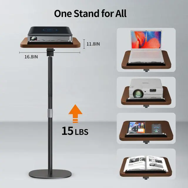 Alt view image 4 of 6 - 2-in-1 Wooden Music Stand, Floor & Tabletop Sheet Music Stand | Music Stand for Sheet Music 16.5"-51" Adjustable Height & Tilting Angle, Ideal for Violin, Guitar(Walnut Effect - Minimalist)