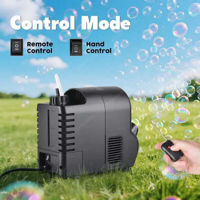 Alt view image 3 of 7 - Moka Intelligent Fuel-efficient Bubble Machine with Remote Control & Battery Option - 5M Bubble Range,Continuous Operation for Halloween Party Christmas Holiday Events (Bubble)