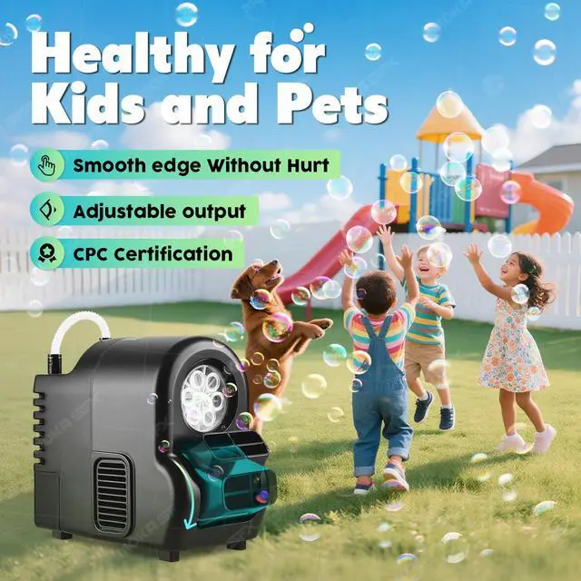 Alt view image 5 of 7 - Moka Intelligent Fuel-efficient Bubble Machine with Remote Control & Battery Option - 5M Bubble Range,Continuous Operation for Halloween Party Christmas Holiday Events (Bubble)