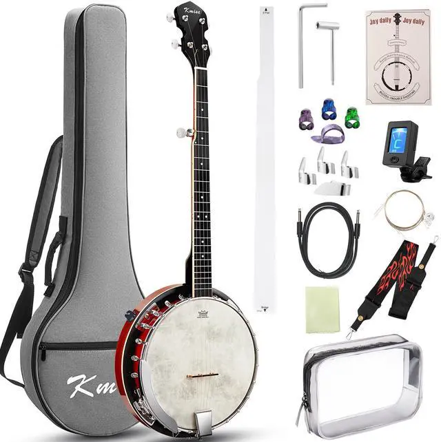 Main image of Banjo, 5 String Electric Acoustic Banjos with Remo Head Full Size 38 Inch Closed Back with Removable Resonator, Strings Pack, Finger Picks, Strap, Case for Beginners Adults Starter Gift