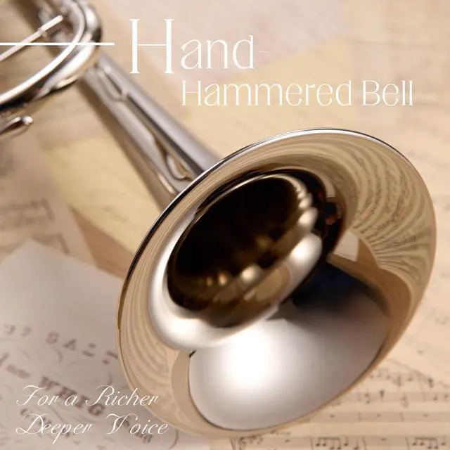 Alt view image 4 of 7 - Hand-Hammered Bell Bb Trumpet: Smooth Valve Action, Clear-Lacquered Brass Body, Standard Trumpet Beginner Set with Leather Case, Lesson Book, Trumpet Mute, Mouthpiece, Cleaning Kit (SNR-BrzSS)