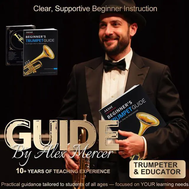 Alt view image 6 of 7 - Hand-Hammered Bell Bb Trumpet: Smooth Valve Action, Clear-Lacquered Brass Body, Standard Trumpet Beginner Set with Leather Case, Lesson Book, Trumpet Mute, Mouthpiece, Cleaning Kit (SNR-BrzSS)