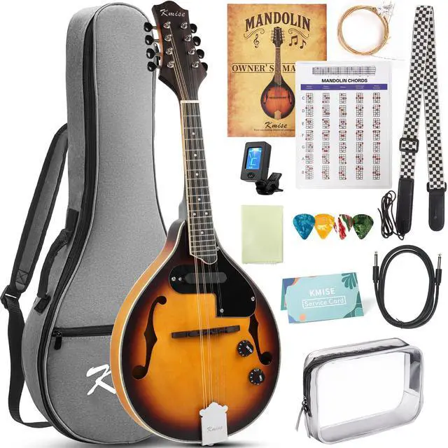 Main image of Mandolin Instrument A Style, Electric Acoustic Mandolins Instrument Kit 8 String with Tuner Strap Gig Bag Chord Chart for Beginners Adults Teens Youth Kid