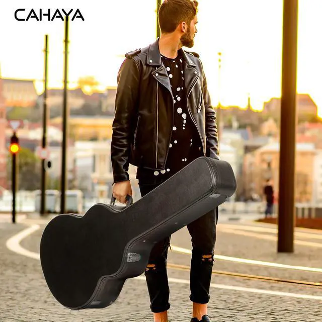 Alt view image 7 of 7 - Guitar Cases Hard Shell for Acoustic Guitars 42 Inch Acoustic Guitar Hard Shell Case with Key Anti-shock Waterproof Travel Guitar Bag for Air Consignment CY0241