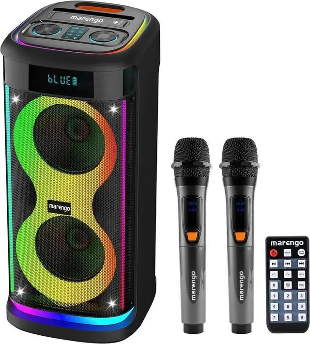 Main image of Karaoke Machine for Adults, Portable Bluetooth Speaker with 2 Wireless Microphones 500W(Peak), RGB Light Show, 10H, TWS Party Speaker for Party Indoor Outdoor Backyard-Supports USB/AUX/Mic-in