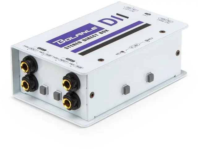 Main image of D2 Premium Passive Stereo DI Box, 2 Channel Direct Box with -15dB Pad, Ground Lift & Polarity Switch, XLR Thru Output for Guitar, Bass, Keyboard, Live Stage, Church PA System