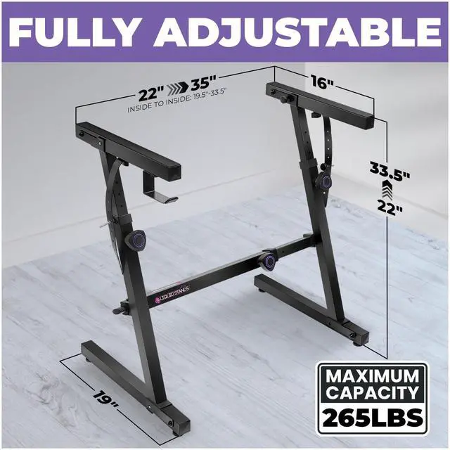 Alt view image 2 of 6 - Piano Keyboard Stand Foldable for Musicians, Sturdy Z-Style | Fits 54-61 88 Key, Portable Heavy Duty MIDI Support Adjustable Electric Holder for Musicians, Professional Digital Design