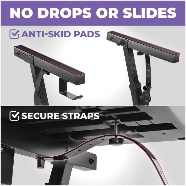 Alt view image 5 of 6 - Piano Keyboard Stand Foldable for Musicians, Sturdy Z-Style | Fits 54-61 88 Key, Portable Heavy Duty MIDI Support Adjustable Electric Holder for Musicians, Professional Digital Design