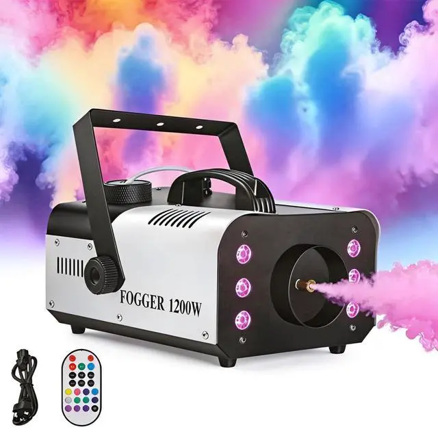 Main image of 1200W Fog Machine, Halloween Smoke Machine with 14 Colors Lights & Wireless Remote Control, 6000CFM Haze Machine for Wedding, Party, Stage, Indoor, Outdoor