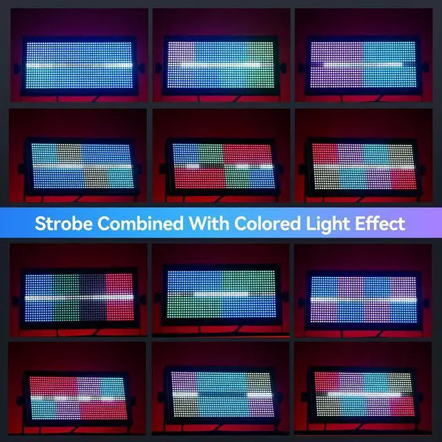 Alt view image 3 of 7 - 500W RGBW LED Strobe Light, DMX512 Stage Blinder | 960 LEDs, 8-Segment Pixel Control, Wash Effect, Sound Activated for DJ Gigs, Clubs, Parties, Weddings and Stage Events