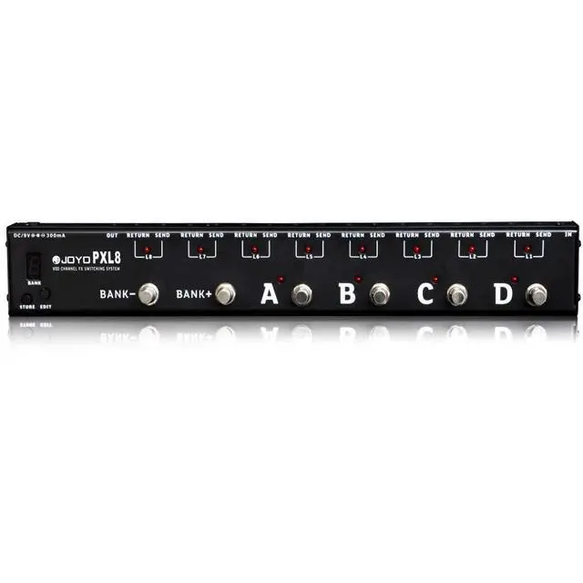 Alt view image 2 of 4 - PXL8 Foot Pedal Controller 8 FX Loop Programmable Pedal Switcher with True Bypass (Black)