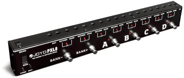 Main image of PXL8 Foot Pedal Controller 8 FX Loop Programmable Pedal Switcher with True Bypass (Black)
