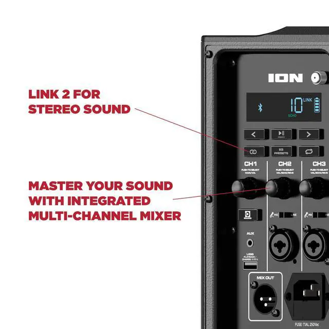 Alt view image 2 of 7 - Audio Trouper 100 Bluetooth Portable PA Speaker | Karaoke Mic, Carry Handle, Rechargeable Battery, Mixer, Radio, Dual XLR Input, USB Playback, App Control, for Busking