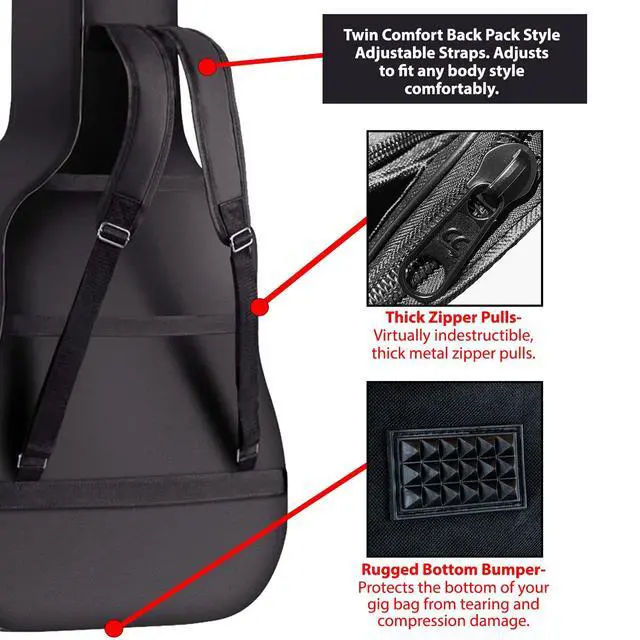 Alt view image 7 of 7 - Electric Guitar Padded Gig Bag (CC-EPB (Pack of 4)