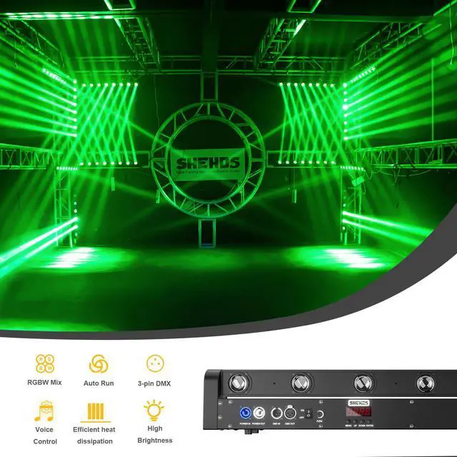 Alt view image 2 of 7 - Moving Head Led Light Bar LED 8x12W, RGBW 4IN1 | Beam & Dazzling Effect, 8° Lens, 180° Tilt,DMX & Sound Control dj Lighting for Stage, Wedding, Theater, Church, Disco