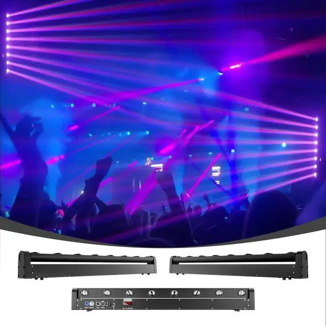 Alt view image 5 of 7 - Moving Head Led Light Bar LED 8x12W, RGBW 4IN1 | Beam & Dazzling Effect, 8° Lens, 180° Tilt,DMX & Sound Control dj Lighting for Stage, Wedding, Theater, Church, Disco