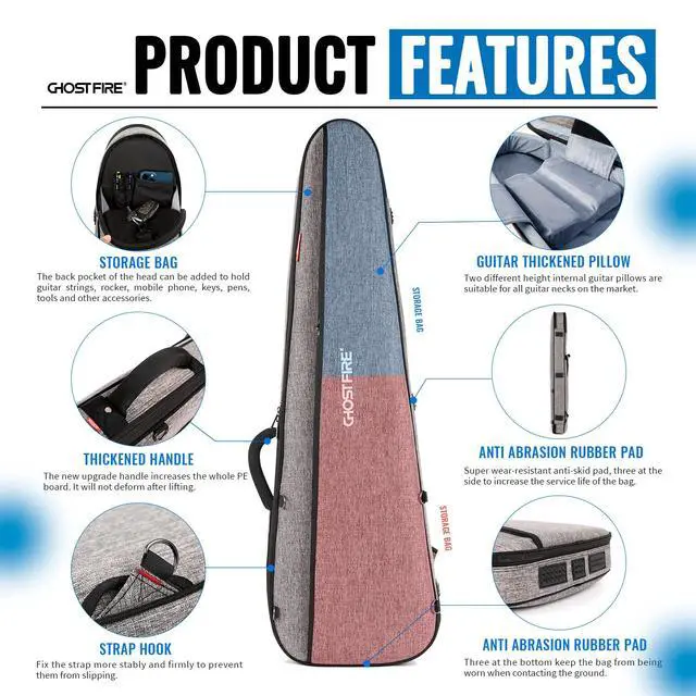 Alt view image 2 of 6 - Super Thick High-End Bass Gig Bag for Precision/Jazz Bass, Grey | Padded Electric Bass Case for Precision/Jazz Bass,Waterproof Bass Bag with Expansion Pouch