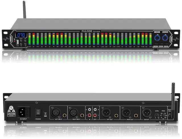 Main image of Home Audio Equalizer, Professional 31-Band Digital Equalizer,Noise Reduction Rack Mount Audio Spectrum Analyzer,Stereo graphic equalizer Real-time frequency level display