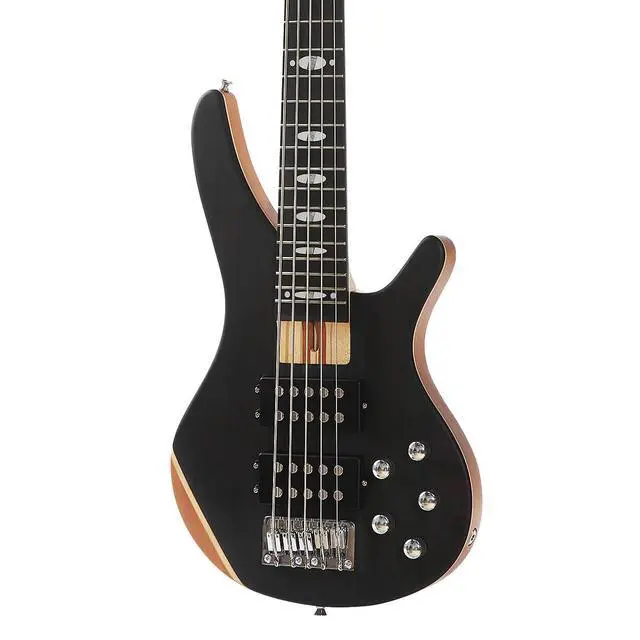 Alt view image 5 of 7 - Bullfighter 5-String Electric Bass Guitar, Professional Natural Wood Bass Guitar with Natural Matte Finish, Simple Unpainted Aesthetic DB
