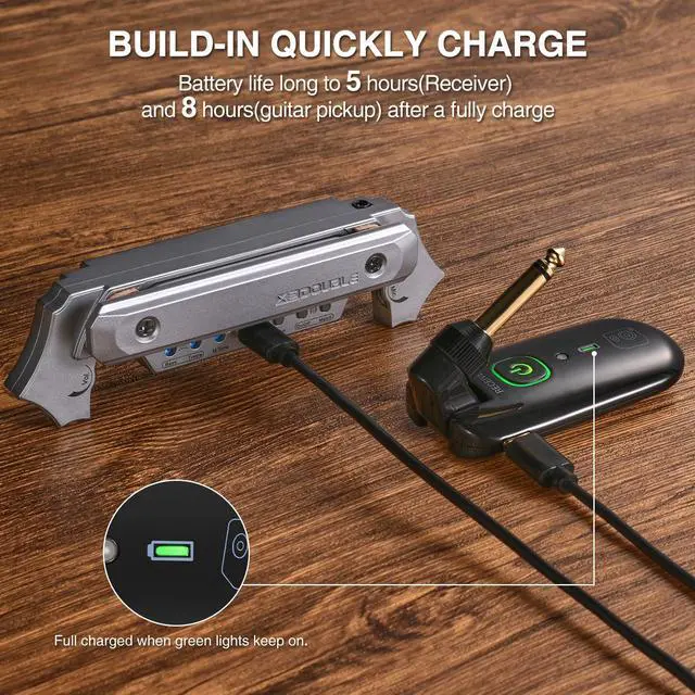 Alt view image 4 of 7 - Wireless Acoustic Guitar Pickup Rechargable Magnetic And Microphone Soundhole Pickup For Acoustic Guitar Build-In Volume Control(Gary)