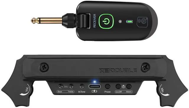 Main image of Wireless Acoustic Guitar Pickup Rechargable Magnetic And Microphone Soundhole Pickup For Acoustic Guitar Build-In Volume Control(Black)