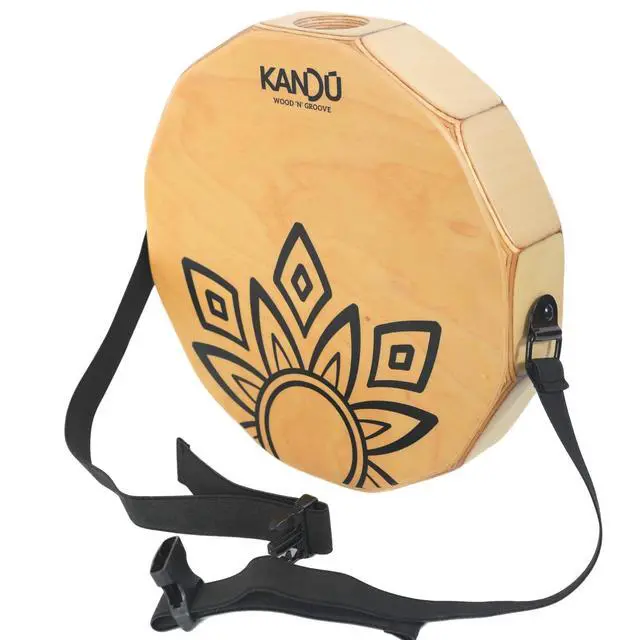 Alt view image 2 of 4 - KTÄK -The First Handcrafted, Hand Drum Percussion, Two-Sound Cajón Body Snare, Portable Cajon by Kandu (Natural Wood/Black Logo)
